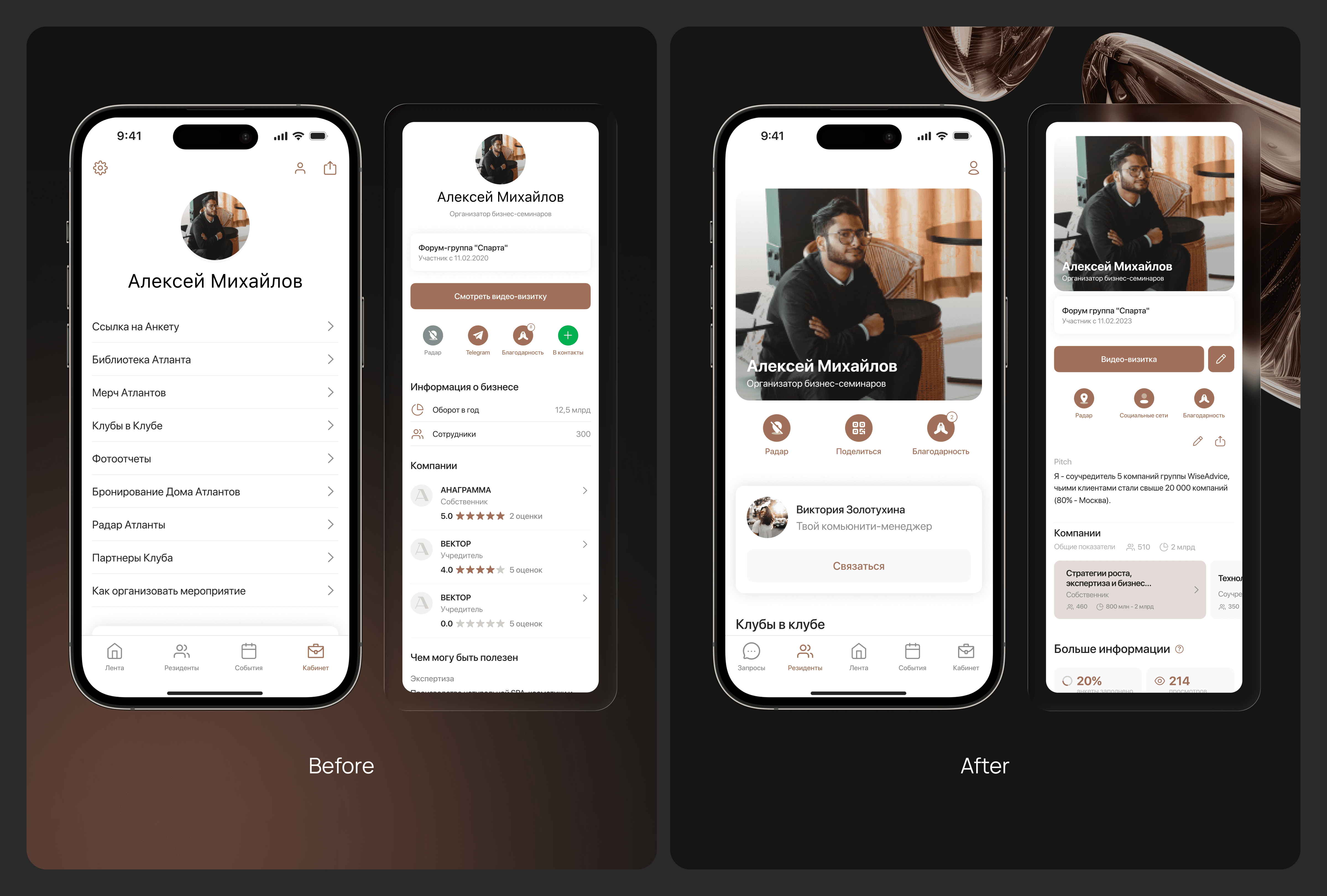 Личный кабинет и анкета резидента